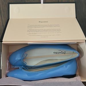 Repetto Blue Patent Cendrillion Ballerina Flats 38.5